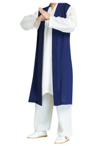 Chinese Style Men's clothes, civilian clothes, linen Han clothes, men's ancient clothes, Zen clothes, robes, Taoist robes, Chinese style long shirts, Kung Fu shirts, drama clothes SKF002 detail view-3